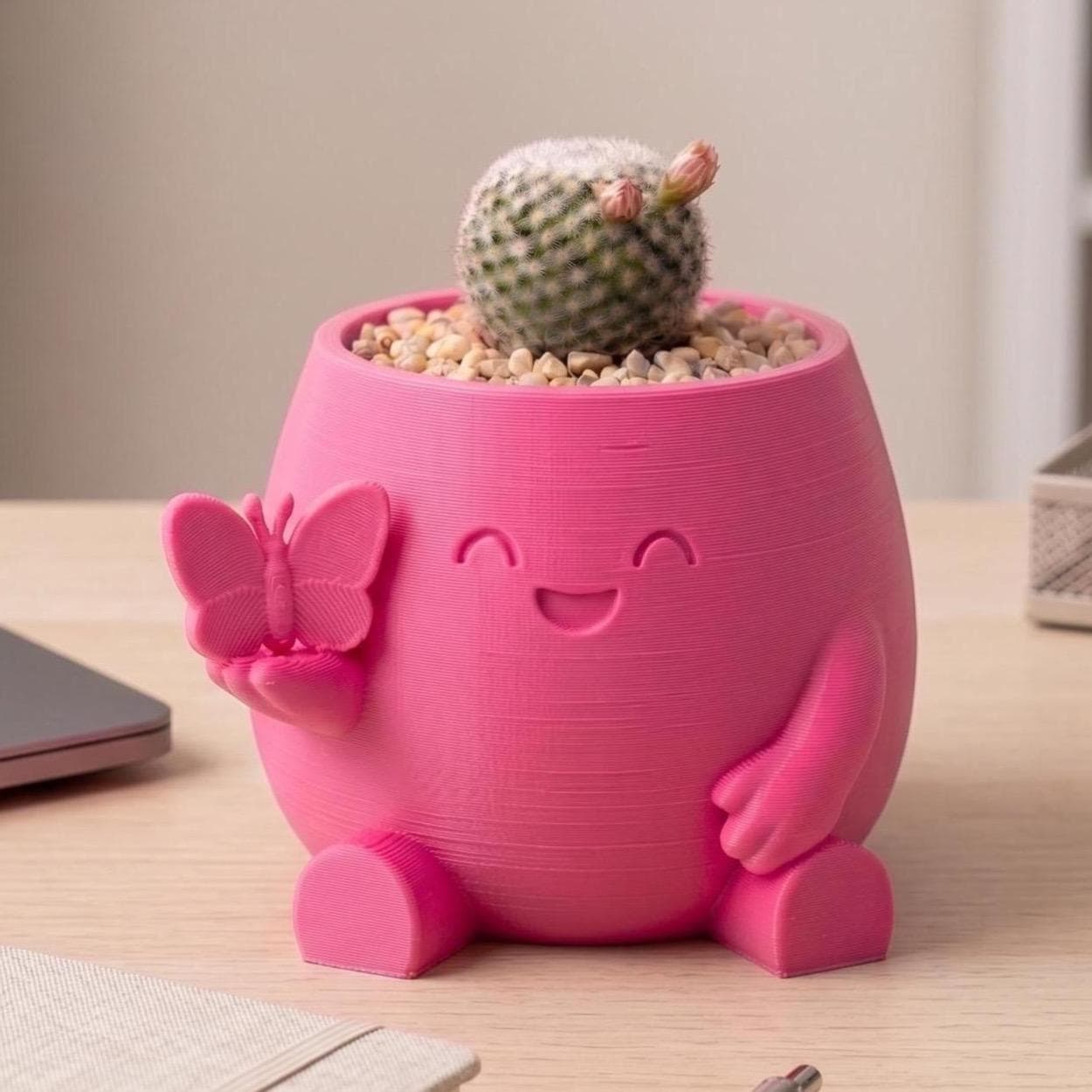 Maceta Decorativa Mariposita Girly Para Plantas, Suculentas o Cactus