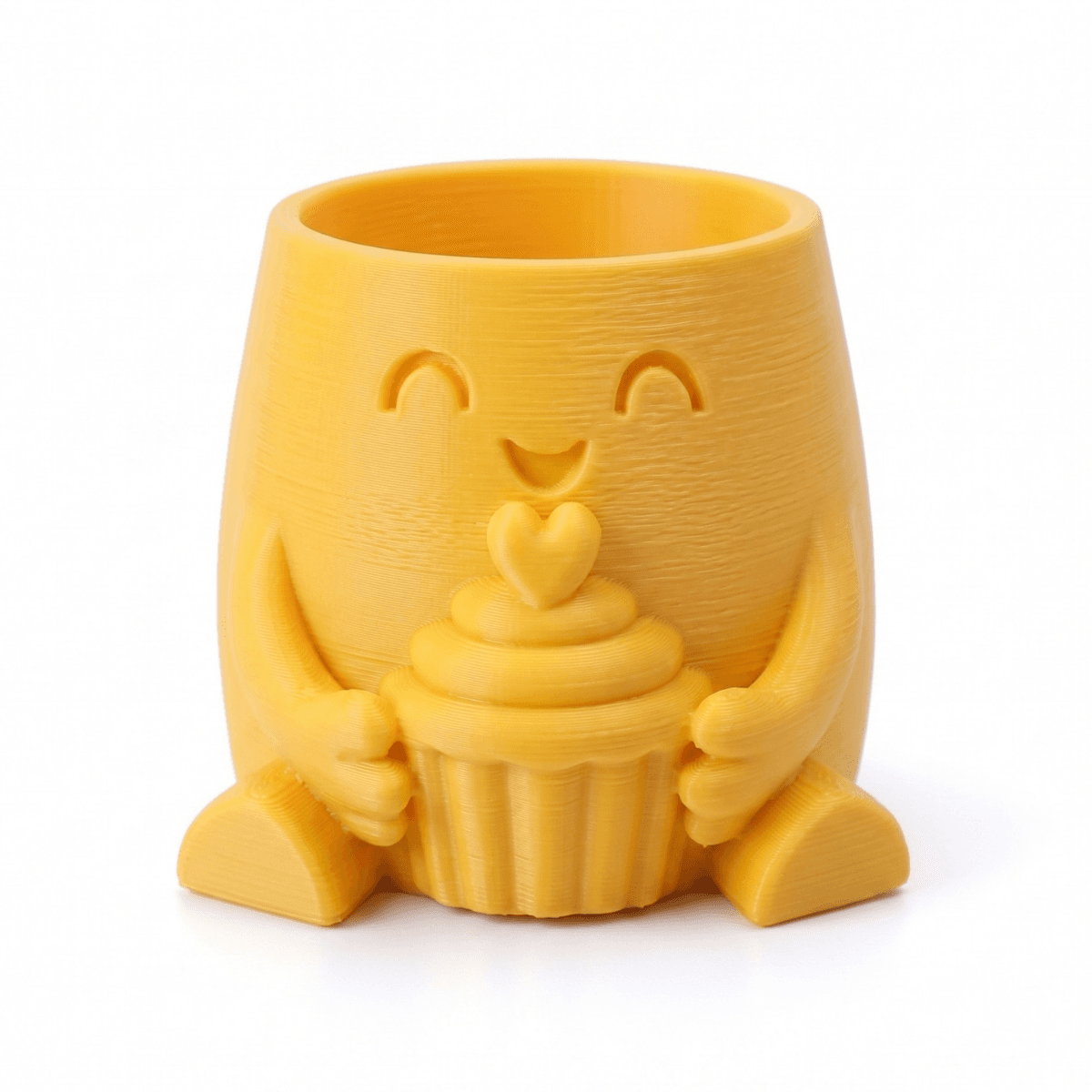 Mini Maceta de Personaje Cupcake — Amarilla