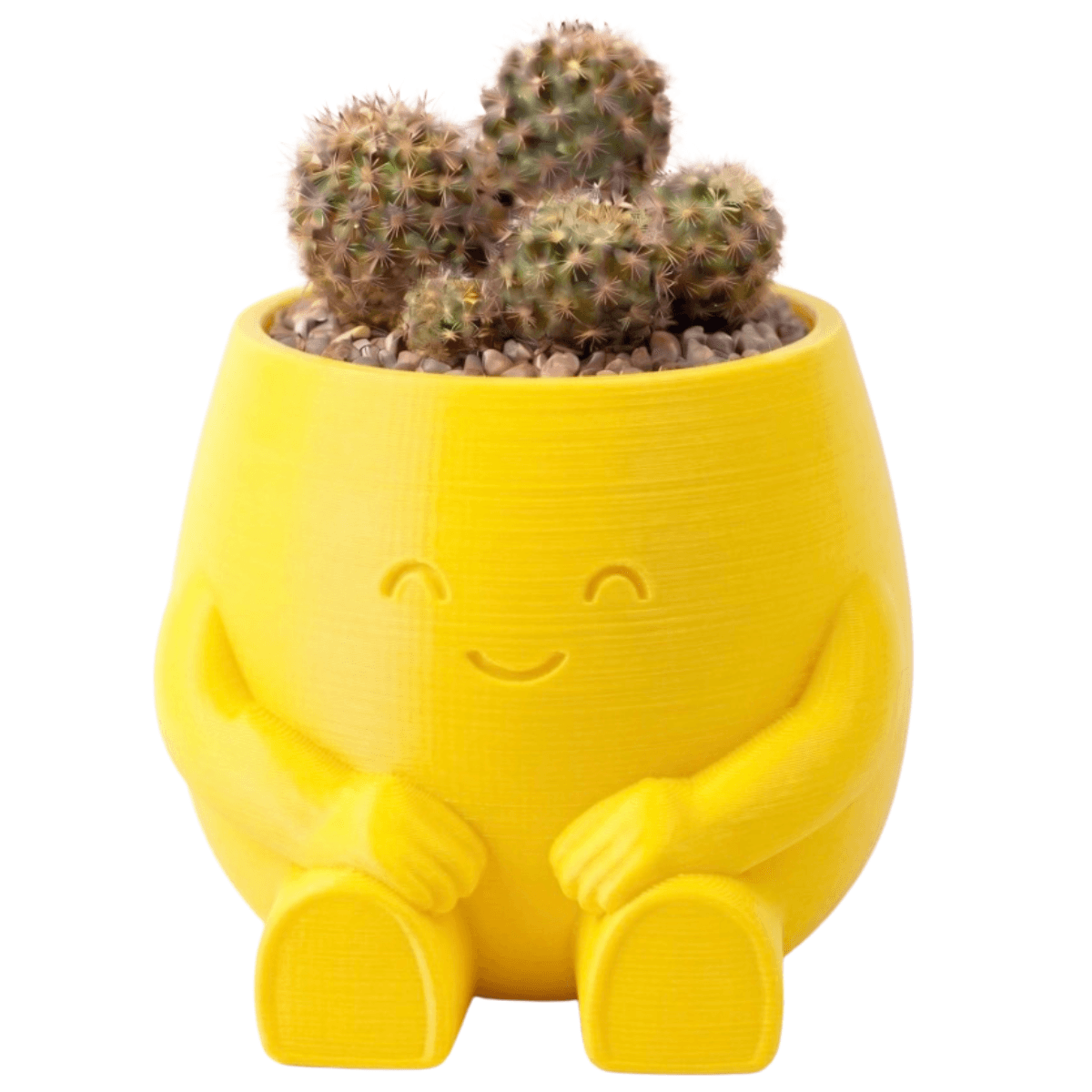 Mini Maceta de Personaje Sentado — Amarilla