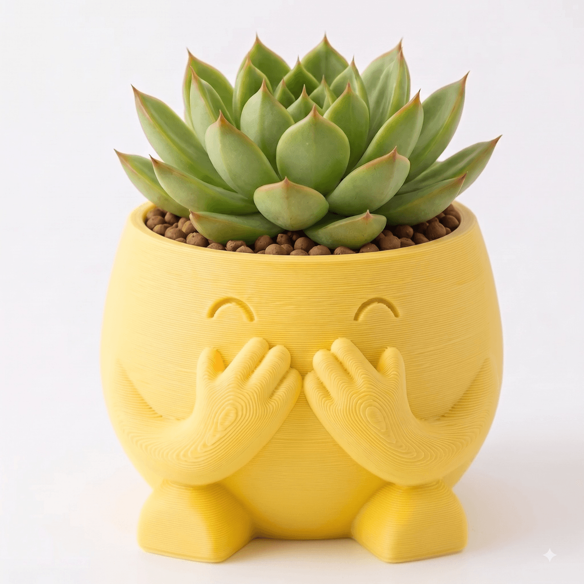 Mini Maceta de Personaje Sonrojado — Amarilla