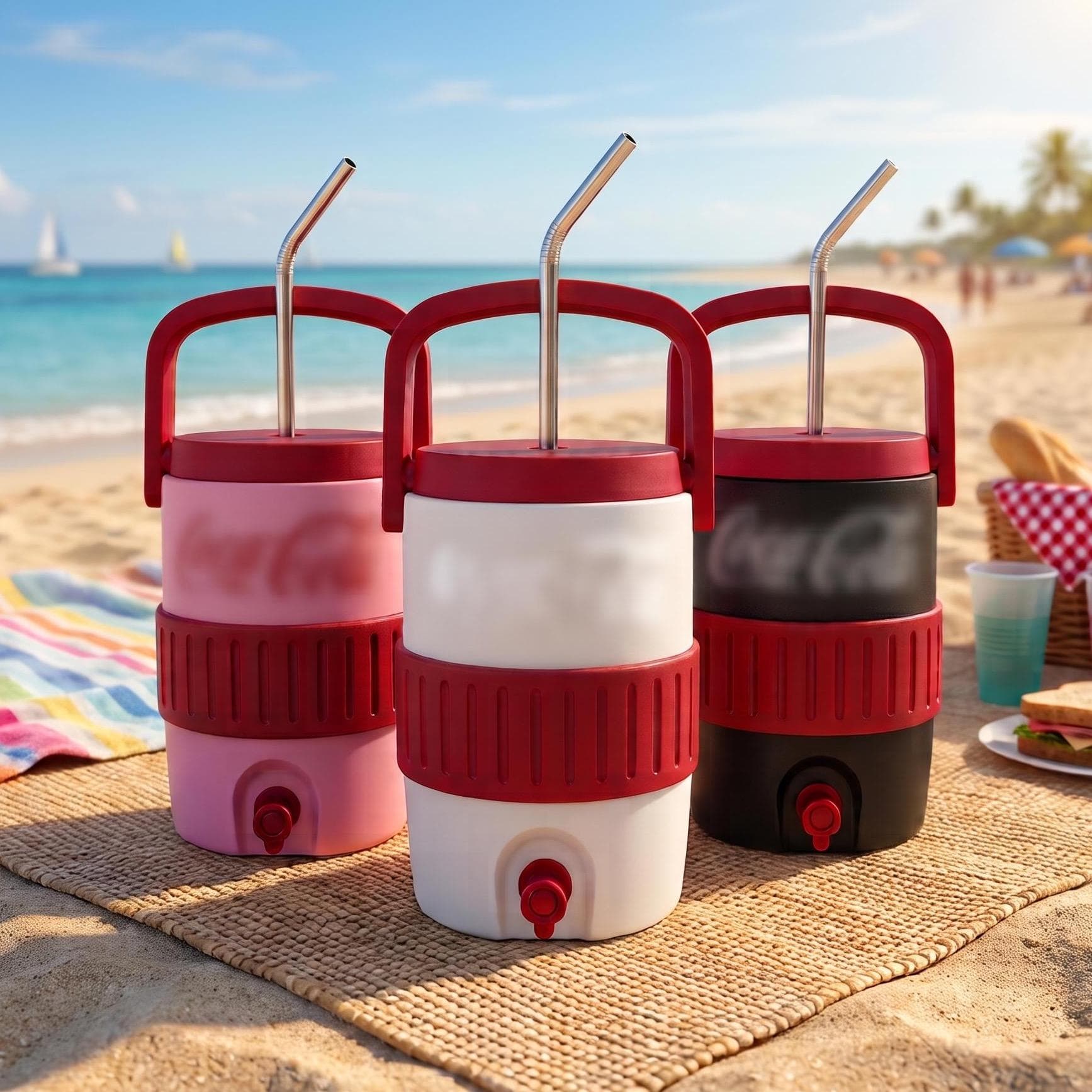 Porta Latas Vaso Térmico Coquish 355ml con Popote de Acero Inoxidable