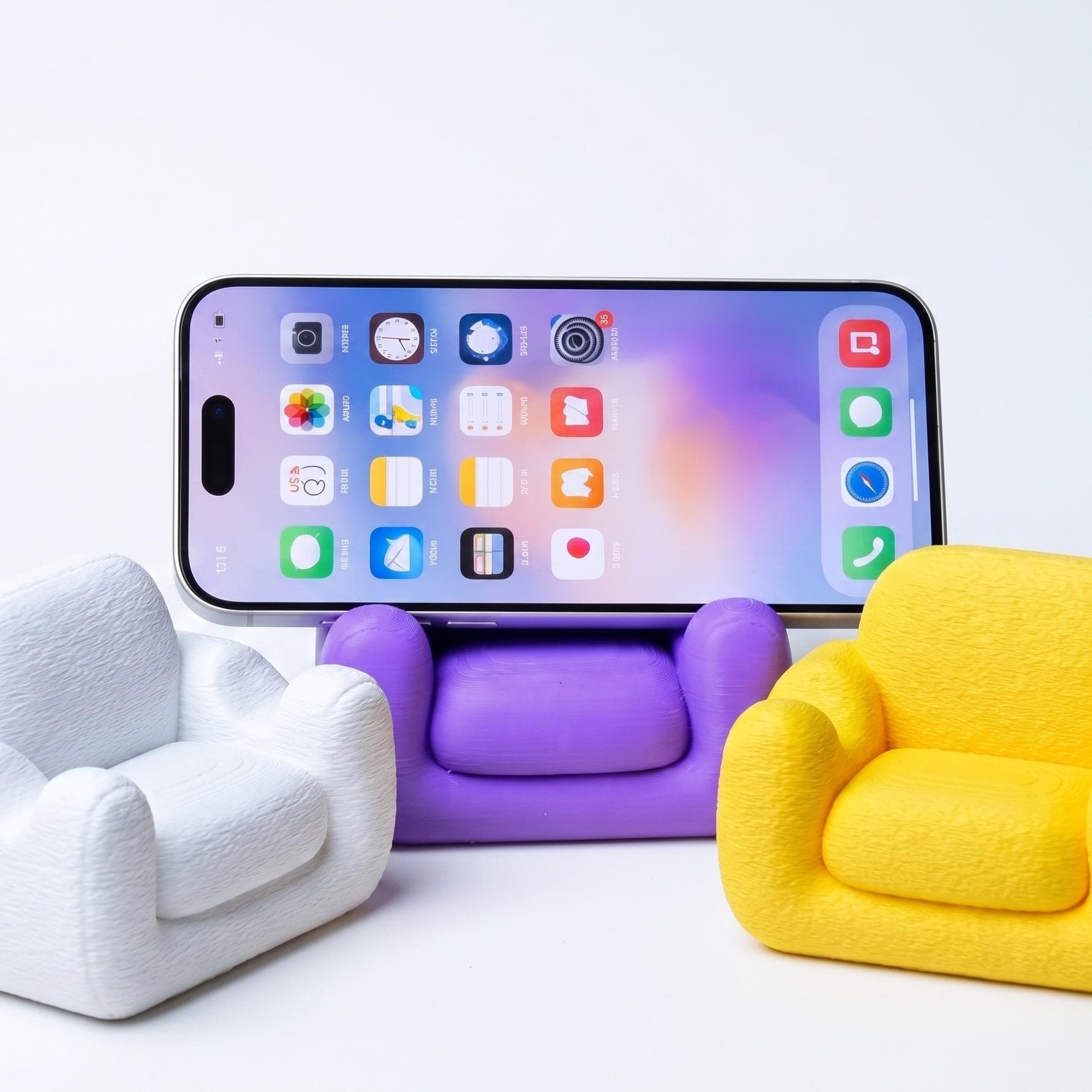 Soporte para Celular en Forma de Silloncito | Base de Escritorio Chic Impresa en 3D
